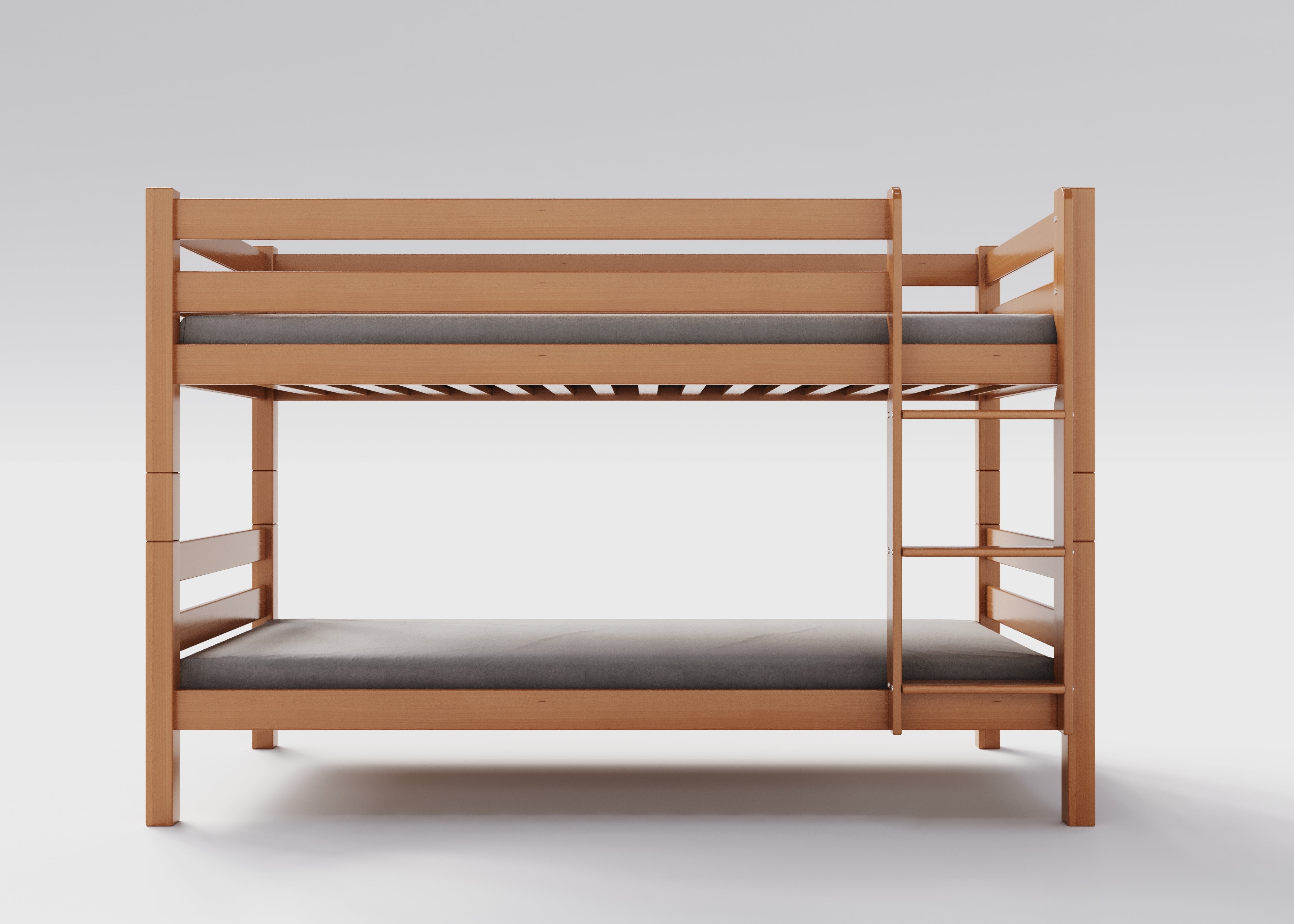 Etagenbett aus massivem Buchenholz für Kinder, 90x200 cm, natur