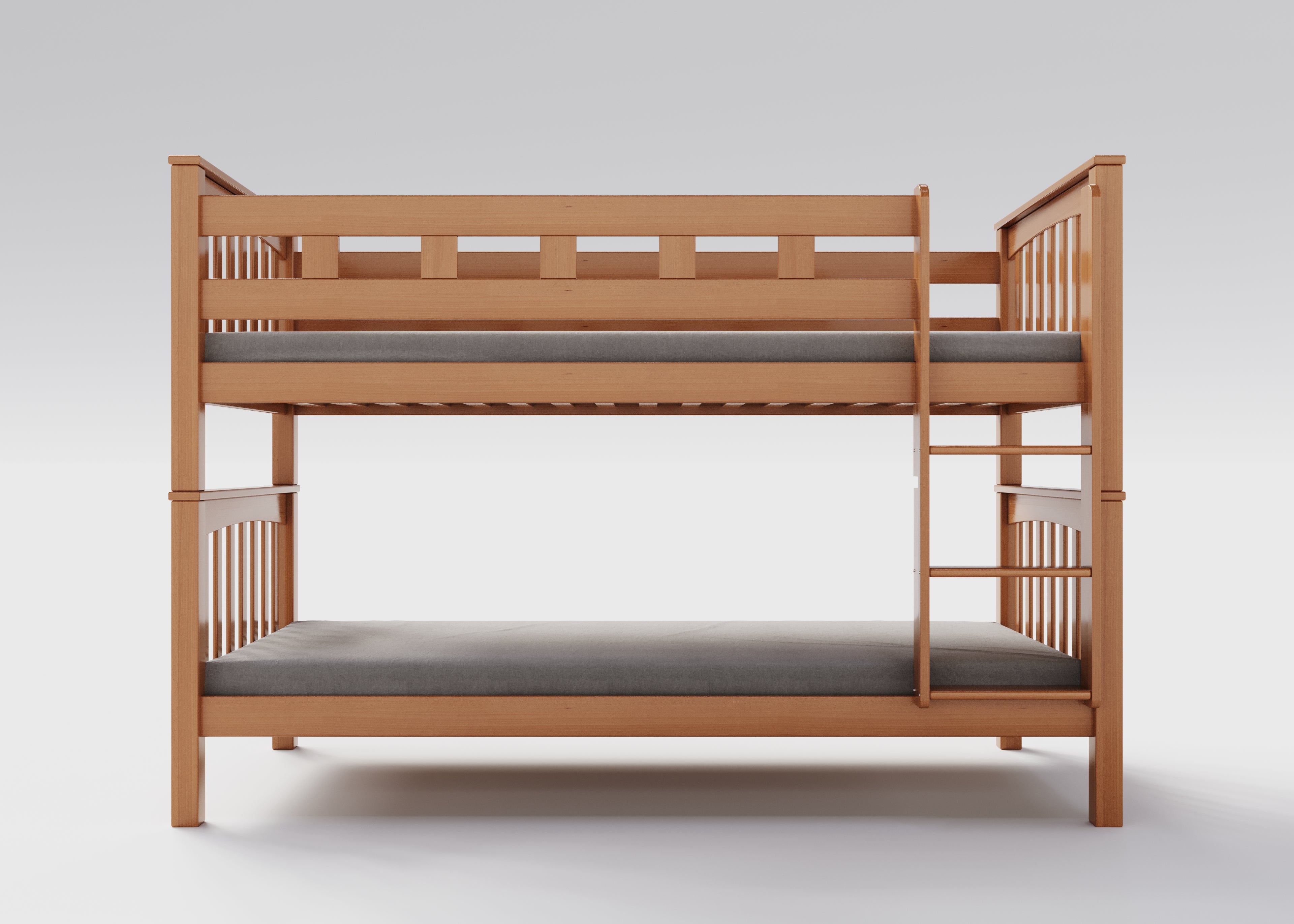 Etagenbett aus massivem Buchenholz für Kinder, 90x200 cm, natur