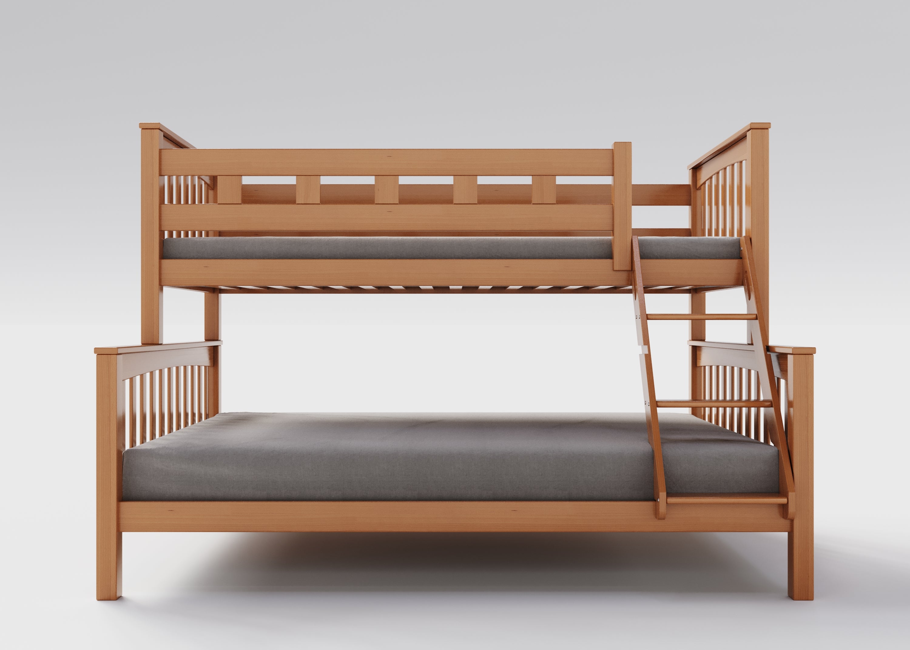 Etagenbett aus massivem Buchenholz für Kinder, 90x200 cm, 140x200 cm, natur