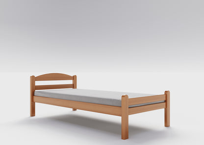 Jugendbett / Einzelbett aus massivem Buchenholz, 90x200 cm, natur