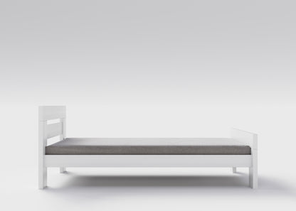 Weisses Jugendbett / Einzelbett aus massivem Buchenholz, 90x200 cm